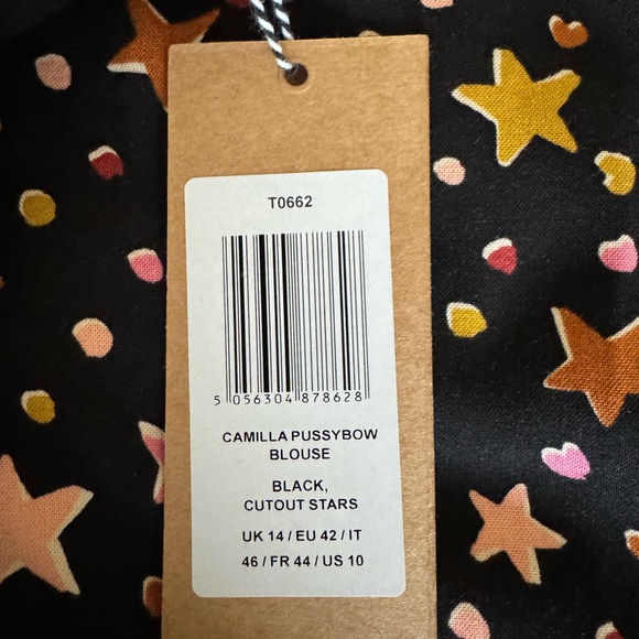 CAMILLA SUGARHILL BRIGHTON RETRO PUSSYBOW SHIRT, NWT, size 10 US - Picture 3 of 9